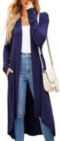 Ruma Fashion Women's Beige Long Sleeve Cardigan – Lightweight Open Front Duster with Pockets