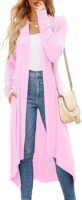 Ruma Fashion Women's Beige Long Sleeve Cardigan – Lightweight Open Front Duster with Pockets