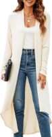 Ruma Fashion Women's Beige Long Sleeve Cardigan – Lightweight Open Front Duster with Pockets