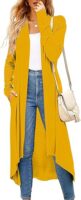 Ruma Fashion Women's Beige Long Sleeve Cardigan – Lightweight Open Front Duster with Pockets