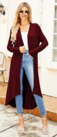 Ruma Fashion Women's Beige Long Sleeve Cardigan – Lightweight Open Front Duster with Pockets