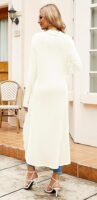 Ruma Fashion Women's Beige Long Sleeve Cardigan – Lightweight Open Front Duster with Pockets