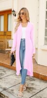 Ruma Fashion Women's Beige Long Sleeve Cardigan – Lightweight Open Front Duster with Pockets