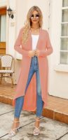 Ruma Fashion Women's Beige Long Sleeve Cardigan – Lightweight Open Front Duster with Pockets