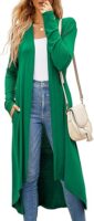 Ruma Fashion Women's Beige Long Sleeve Cardigan – Lightweight Open Front Duster with Pockets